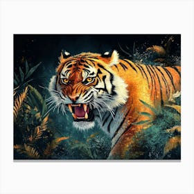 Fantasy Illustration of a Wild Animal Tiger 4 Canvas Print