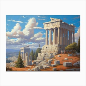 Parthenon temple in Athens 3 Canvas Print