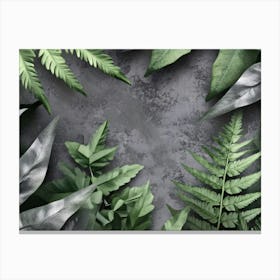 Ferns And Leaves Canvas Print