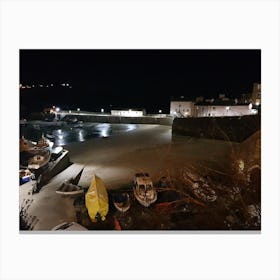 Tenby Harbour by night Canvas Print