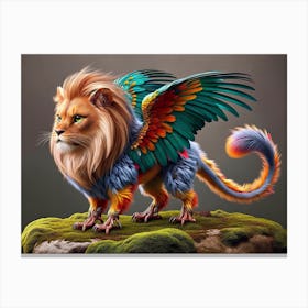 Skyline Prowler Flying-Lion Fantasy Canvas Print