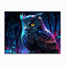 Owl In The Forest 3 Canvas Print