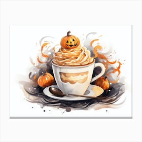 Halloween Coffee - clipart Canvas Print