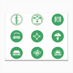 Car Icons Set Canvas Print