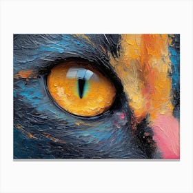 Whiskered Masterpieces: A Feline Tribute to Art History: Eye Of A Cat Canvas Print