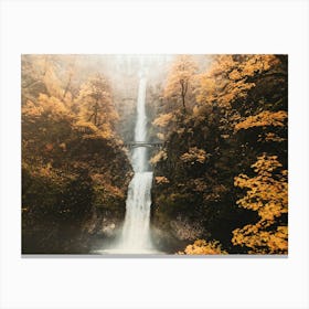 Multanomah Falls Autumn Waterfall Canvas Print