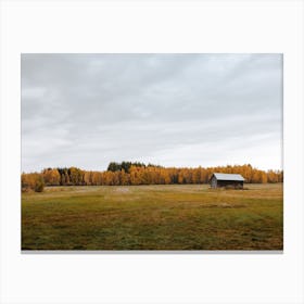 Barn In Fall Field Canvas Print