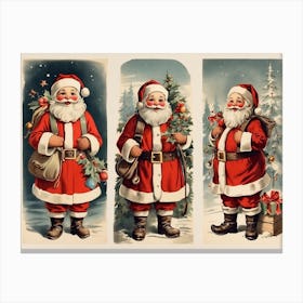 Leonardo Diffusion Xl Vintage Christmas Winter Print Set Santa 3 Canvas Print