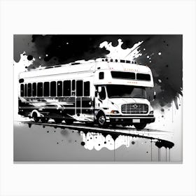 Bus On The Tracks Canvas Print