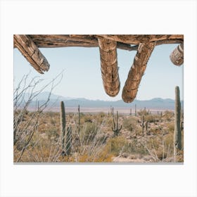 Old Desert Cabin View Canvas Print