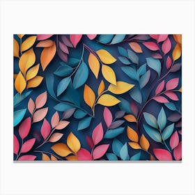 Colorful Leaves Pattern 1 Canvas Print