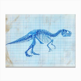 Dryosaurus Skeleton Hand Drawn Blueprint 3 Canvas Print