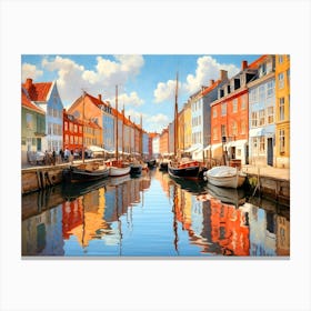 Canal In Copenhagen Canvas Print