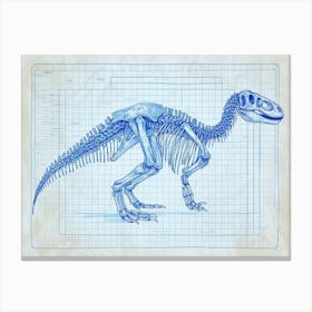 Allosaurus Skeleton Hand Drawn Blueprint 2 Canvas Print