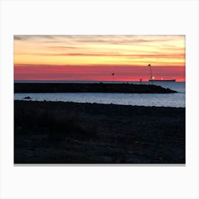 Sunset At The Beach 1 Canvas Print