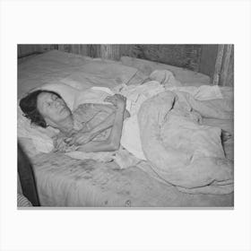 Mexican Woman With Advanced Case Of Arthritis, Crystal City, Texas, She Has Been Confined To Her Bed For Several Canvas Print
