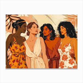 Women In Dresses Canvas Print