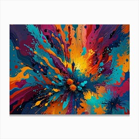 Colorful Paint Splashes 1 Canvas Print