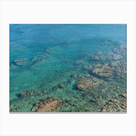 Clear water and rocky coastline on the Mediterranean Canvas Print