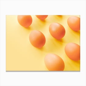 Eggs On A Yellow Background 2 Canvas Print