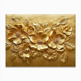 Gold Floral 1 Canvas Print