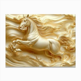 3D Golden Horse Canvas Print