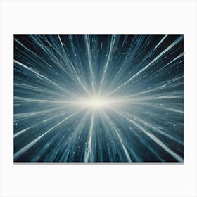 Abstract Background With A Bright Light Shining Out From The Center, Surrounded By Radiating Blue Lines Canvas Print