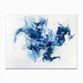 Blue Ink Painting 1 Canvas Print