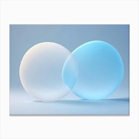 A 3d Rendering Of Two Smooth, Organic Shapes Resembling Eggs Canvas Print