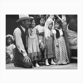 Spanish American People At Fiesta, Taos, New Mexico By Russell Lee Canvas Print