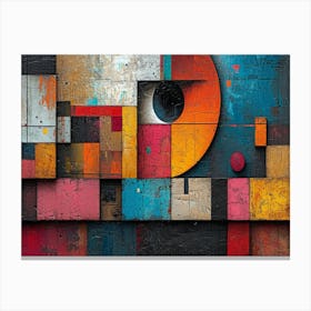 Colorful Chronicles: Abstract Narratives of History and Resilience. Abstract Painting 8 Canvas Print