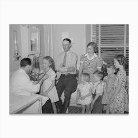Doctor With Family Who Are Members Of The Fsa (Farm Security Administration) Medical Cooperative, Box Elder Count Canvas Print