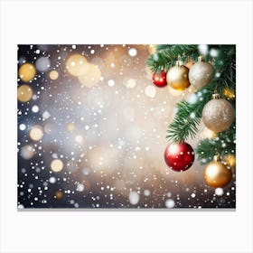 Decorative Snowfall Glow Holiday Tradition Space Festive Light Closeup Decor Season New (2) 2 Canvas Print