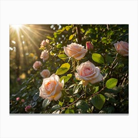 Roses In The Garden Canvas Print