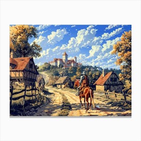 Knight On Horseback Canvas Print