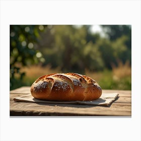 Bread On A Wooden Table 1 Canvas Print