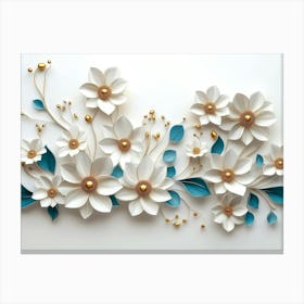 Paper Flower Wall Art 3 Canvas Print