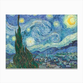 Sternennacht Vincent van Gogh, blaue Malerei Canvas Print