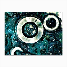 Circles On Water Emerald Abstraction Canvas Print