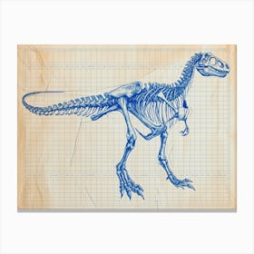 Ouranosaurus Dinosaur Skeleton Blueprint Canvas Print