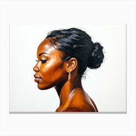 Side Profile Of Beautiful Woman Oil Painting 180 Canvas Print