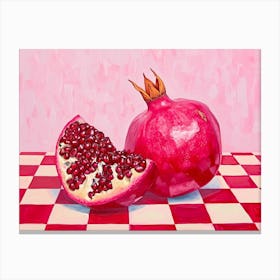 Pomegranate Pink Checkerboard 3 Canvas Print
