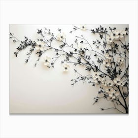 Black And White Dogwood Tree Canvas Print