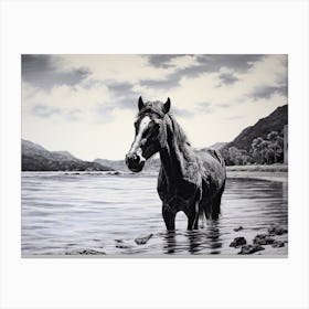 A Horse Oil Painting In El Nido Beaches, Philippines, Landscape 1 Canvas Print