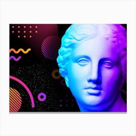 Venus de Milo - Ancient neon gods (synthwave/vaporwave/retrowave/cyberpunk) — aesthetic poster Canvas Print