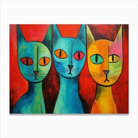 Cats Acrylic Painting Canvas Print