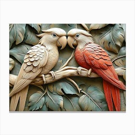 Beautiful Parrot 3d 2 Canvas Print