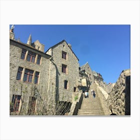 Stairs Leading Up To Le Mont-Saint-Michel Canvas Print