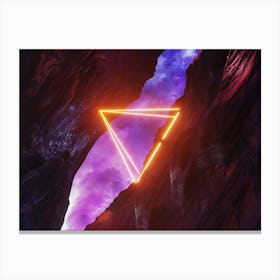 Neon landscape: Triangle [synthwave/vaporwave/cyberpunk] — aesthetic retrowave neon poster Canvas Print