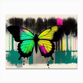 Butterfly With Paint Splatters 1 Canvas Print